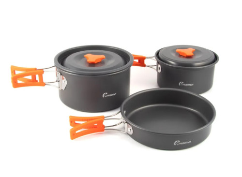 Набор посуды Следопыт-Travel,на 3-4 персоны,анодир.алюм.,в чехле