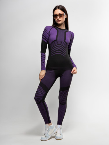 Комплект термобелья X-Line Sport женский черный с фиолетовым NEW в Самаре