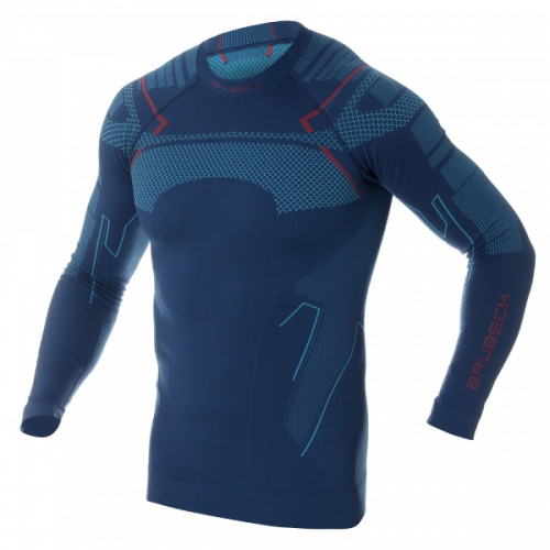 Футболка Brubeck Thermo Nilit Heat черный/голубой мужская в Самаре