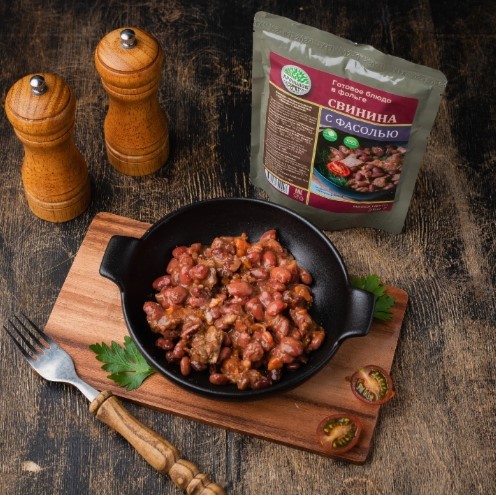 Консервы мясорастительные стерилизованные "Свинина с фасолью"