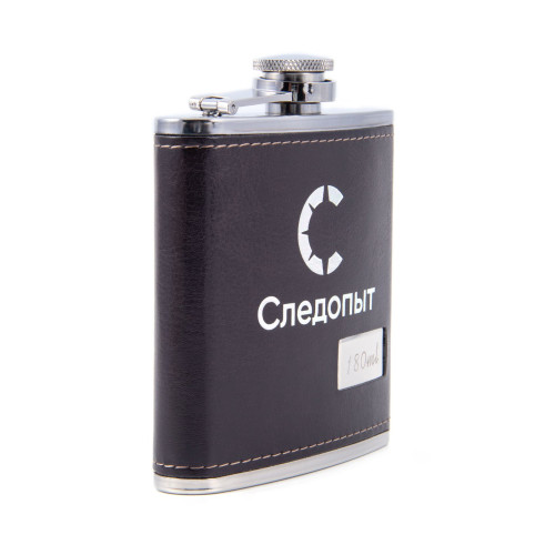 Фляга Следопыт-Browny в кож.оплете 180 мл,коричневый