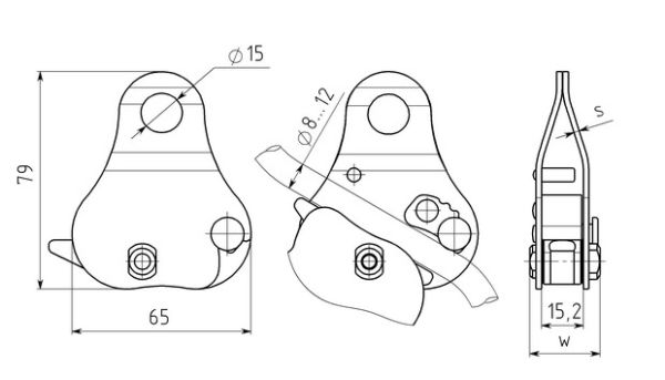  Зажим Вертикаль Капля сталь ver 0104 в Самаре  