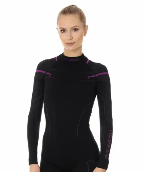 Футболка Brubeck Thermo Nilit Heat черный/розовый женская в Самаре