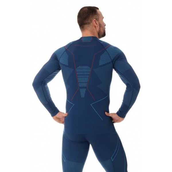 Футболка Brubeck Thermo Nilit Heat черный/голубой мужская в Самаре