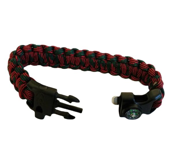 Браслет Следопыт из паракорда со свистком,компасом и огнивом,26х2см PF-PD-04